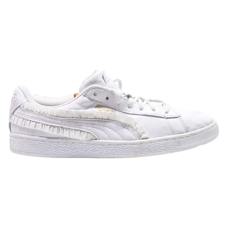 PUMA Basket Sneaker Trainers White Leather Womens UK 8