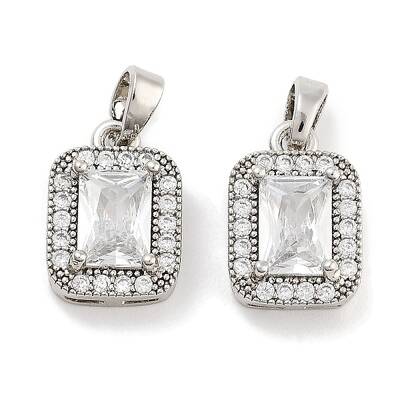 Brass with Clear Cubic Zirconia Charms