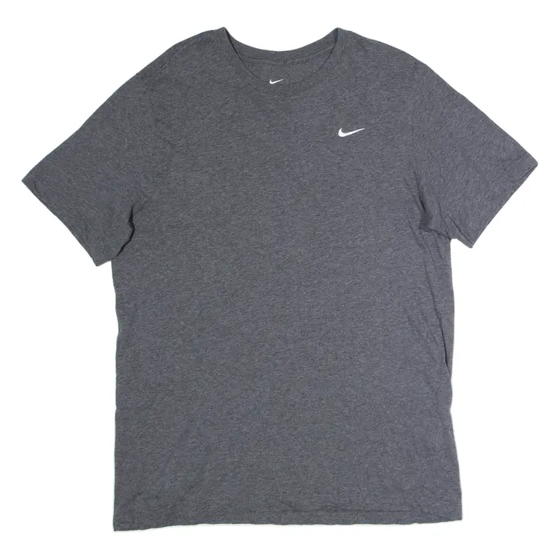 NIKE Mens T-Shirt Grey Crew Neck L
