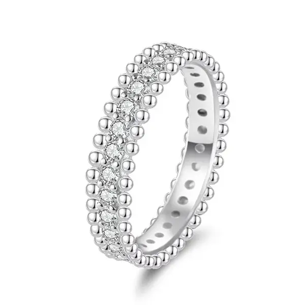 Agato AGT-R17W Clear Zirconia Silver Ring - Circuit: 58mm