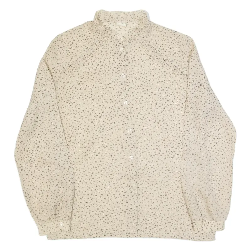 BRANKA DINIC Womens Printed Blouse Beige Long Sleeve Floral M