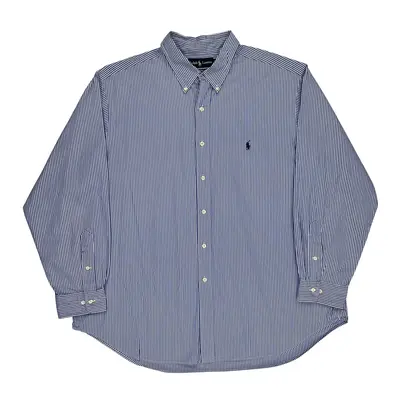 Ralph Lauren Striped Shirt - 2XL Blue Cotton | Size: xx-large