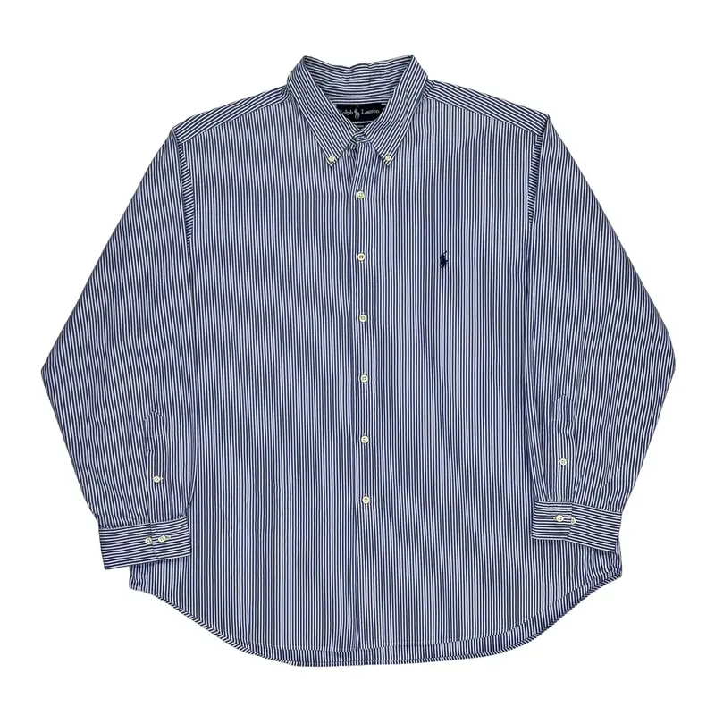 Ralph Lauren Striped Shirt - 2XL Blue Cotton | Size: xx-large