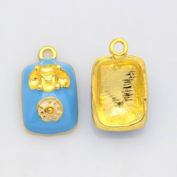 Golden Tone Alloy Enamel Pendants