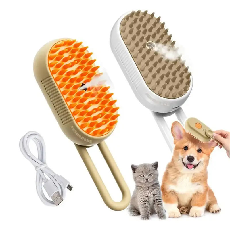 Pet Steam Brush,Cat Dog Hair Remover,Adjustable Pet Hair Remover,Pet Steamy Mist,Steam Pet Brush for Pet Hair Multifunctional...