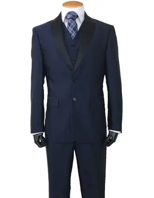 Mens Navy Blue Wedding Tuxedo - Dark Blue Tuxedo Suit