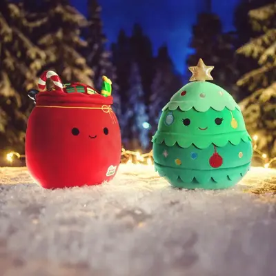 Squishmallows Select Series Plush Toys, 7 Bundle Options, Zombie Vegetable, Valentine's Day, Christmas Tree and Gift Sack, Su...