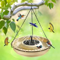 15.7 Inch Extra Large Hanging Bird Bath with Solar Fountain, 6.3 Liter Hanging Bird Bath Solar Fountain, Hummingbird Drinking...