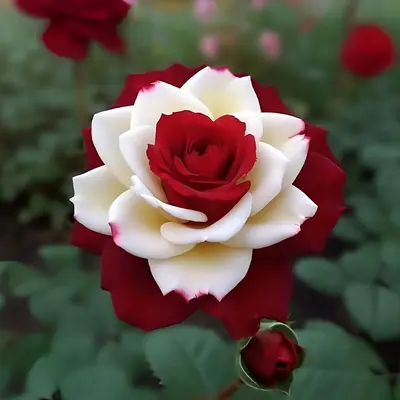 20pcs Rare Twin Red White Rose Flower Seeds for Planting - Captivating Garden Blooms Non GMO Heirloom Garden - Planting Instr...