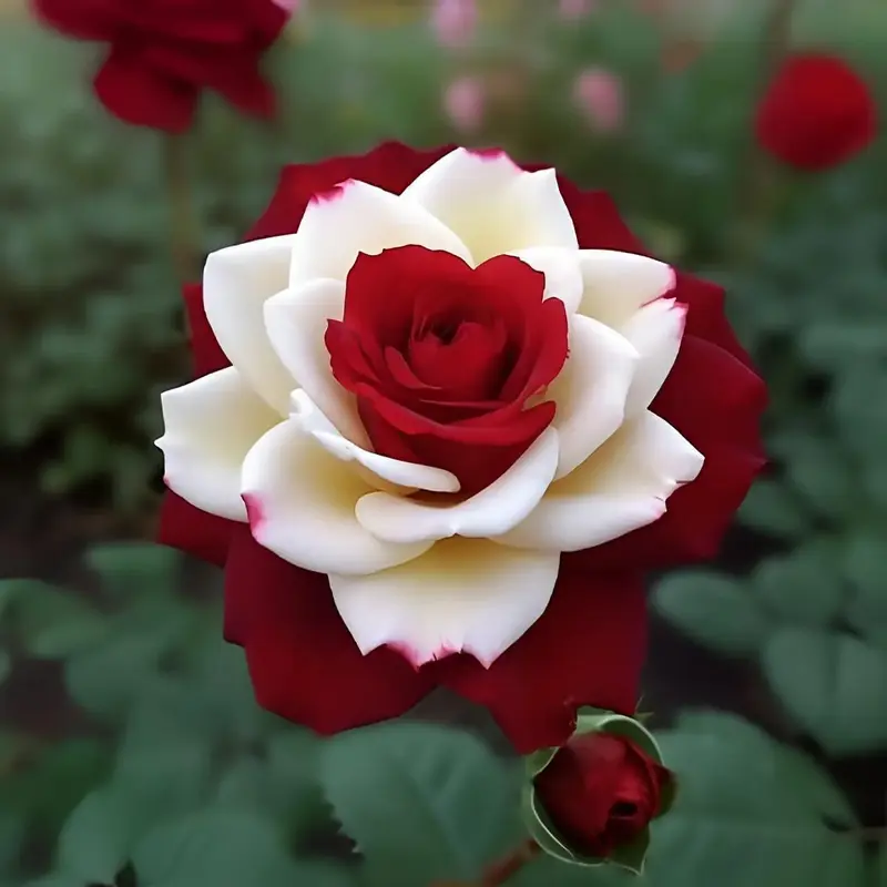 20pcs Rare Twin Red White Rose Flower Seeds for Planting - Captivating Garden Blooms Non GMO Heirloom Garden - Planting Instr...