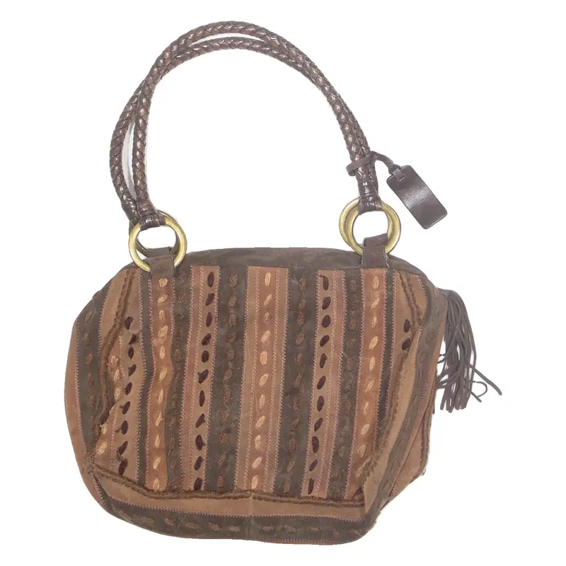 MISSONI Mens Shoulder Bag Brown Crazy Pattern