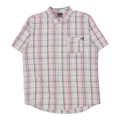 Oakley Checked Short Sleeve Shirt - Large Grey Cotton