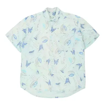 Unbranded Patterned Shirt - 2XL Blue Cotton
