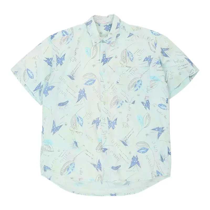 Unbranded Patterned Shirt - 2XL Blue Cotton