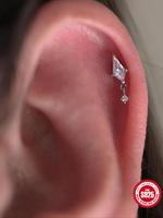 925 Sterling Silver Rhinestone Decorated Earrings, Simple Elegant Ear Jewelry for Women & Girls, Trendy All-match & Exquisite...