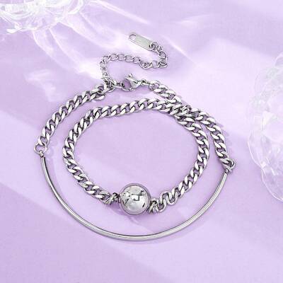 304 Stainless Steel Curb Chain Wrap Bracelets for Women