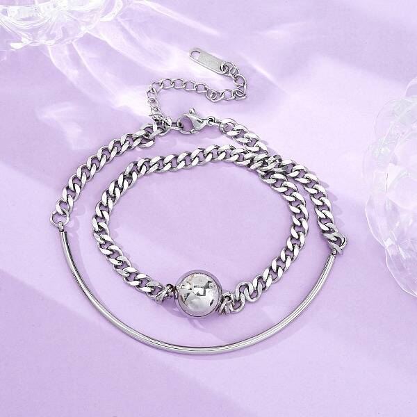 304 Stainless Steel Curb Chain Wrap Bracelets for Women