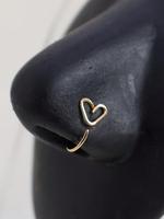 Heart Shaped Nose Ring, Stainless Steel Nose Ring, Fashionable Body Jewelry for Women & Girls, Trendy All-match & Exquisite J...