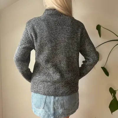 Bon Ton Zip Up - Medium Grey Wool Blend