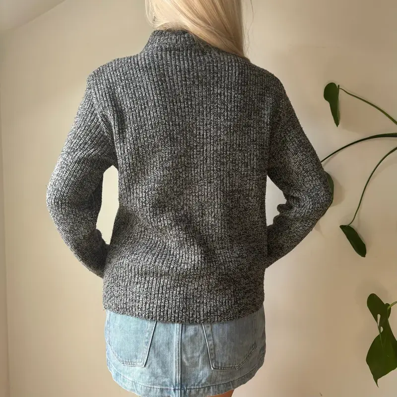 Bon Ton Zip Up - Medium Grey Wool Blend
