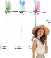Dragonfly Clip Bug Repe Llent - 3D Dragonfly Clips, 3 Pack - Deer and Horse Fly Deter rent for Indoor/Outdoor Garden Rod Deco...