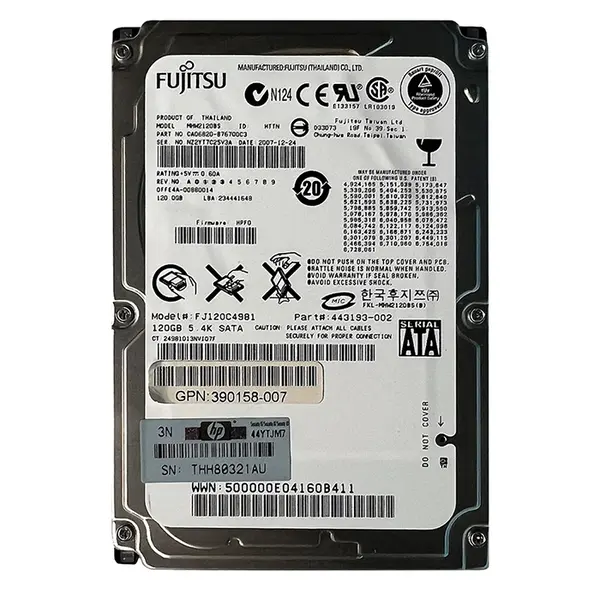 443193-002 HP 120GB 1.5Gb/s SATA 5400 2.5-inch Hard Drive