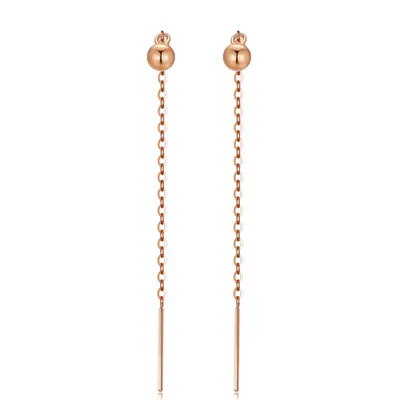 18K Rose Gold Ball Drop Earrings