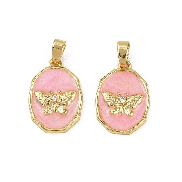 Brass Micro Pave Cubic Zirconia Pendants