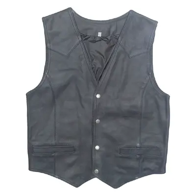 Mens Waistcoat Black Faux Leather S