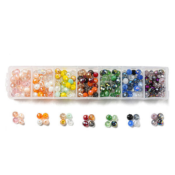 252Pcs 7 Style Electroplate Glass Beads Strands