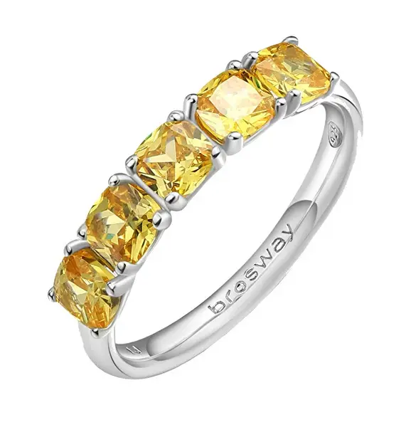Brosway Anello In Argento Fine Fancy Energy Yellow Fey14 - Circuito: 54 Mm