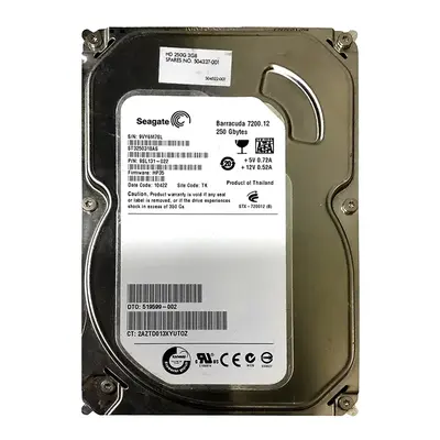 519599-002 HP 250GB 3Gb/s SATA 7200 3.5-inch 8MB Hard Drive