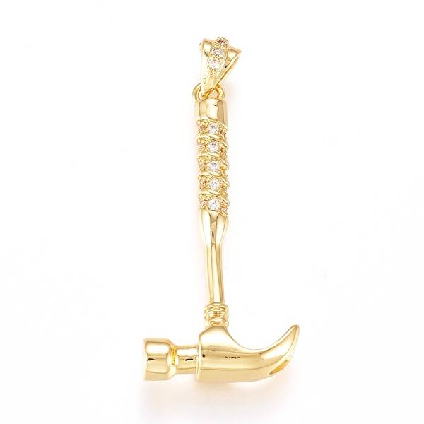 Brass Micro Pave Cubic Zirconia Pendants