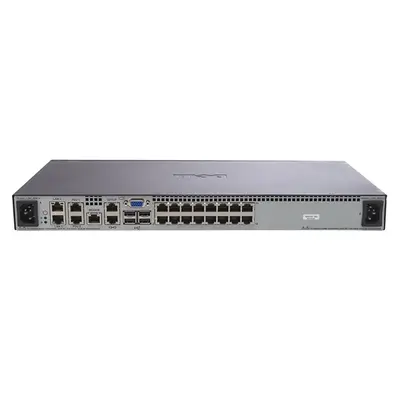 Dell 0DC4YG | 2162DS 16 x Ports RJ-45 + 2 x Ports GE + 4 x Ports USB 2.0 + 2 x Ports PDU + 1 VGA Port Remote KVM Console Swit...
