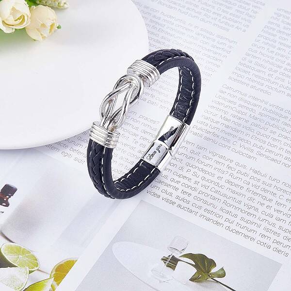 Word Love You Forever Stainless Steel Interlocking Knot Link Bracelet