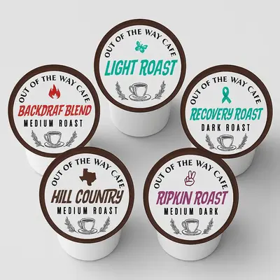 Out of The Way - Z Cups - Coffee Roast Variety Pack - All 5 Flavors - Keurig Compatible - Freshly Roasted Coffees