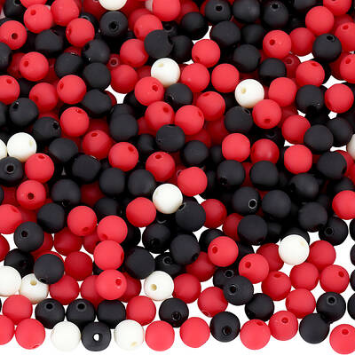 500Pcs Rubberized Style Imitated Silicone Acrylic Beads
