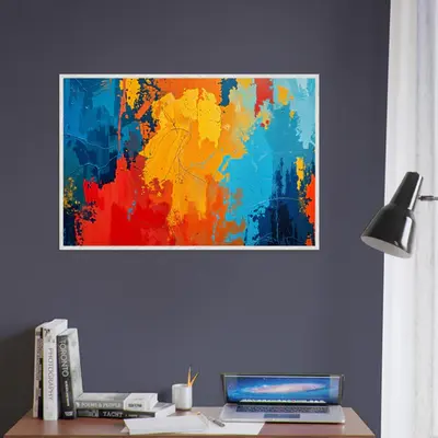 Fiery Waves - Dynamic Color Splash Wall Art