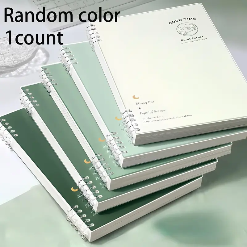Random Color Loose Leaf Notebook, 1 Count Thickened Transparent Shell Notebook with 120 Sheets Paper, Waterproof & Anti-fouli...