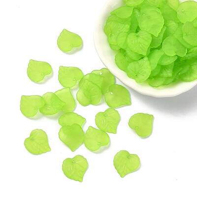 Transparent Frosted Acrylic Leaf Charms
