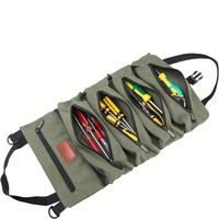 Multifunctional Tool Storage Bag, Tool Organizer with 5 Zipper Pockets, Durable Tool Bag for Plier, Screwdriver, Wrench & Soc...