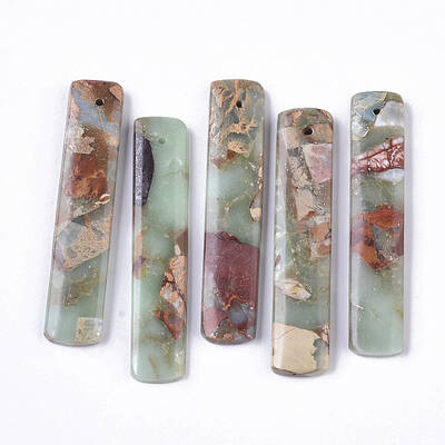 Natural Aqua Terra Jasper Pendants