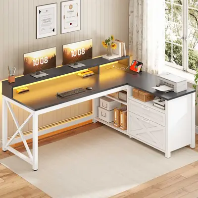 SEDETA L Shaped Gaming Desk, 55\