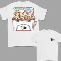 Miller Lite Dog Shirt, 4th Of July T-Shirt, Independence Day, Perfect Beer And Dog T-shirt For Women, For Men