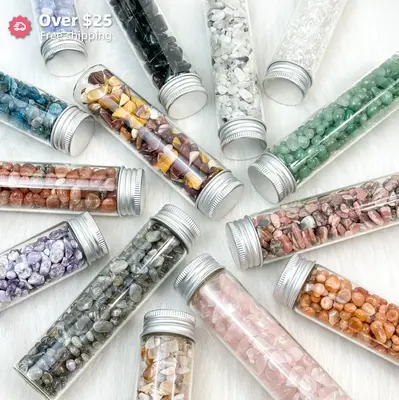 [Video Order]100g Natural Crystal Chips/Material：Rose Quartz，Clear Quartz，Lepidolite，Rhodocrosite，Bumblebee jasper�...