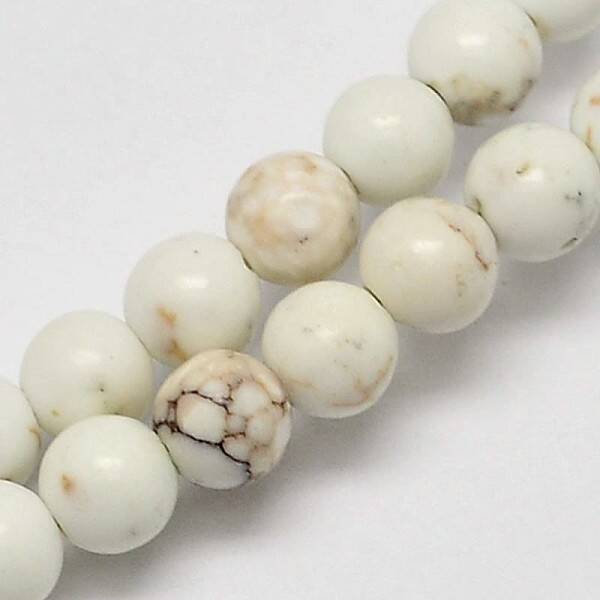 Round Natural Magnesite Beads Strands