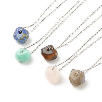 Natural Gemstone Pendant Necklace