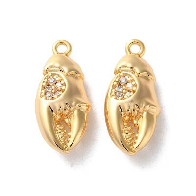 Brass Micro Pave Clear Cubic Zirconia Pendants