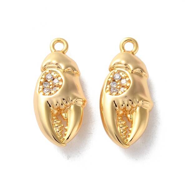 Brass Micro Pave Clear Cubic Zirconia Pendants