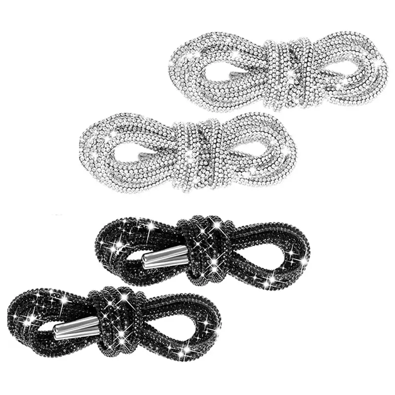 Rhinestone Decorated Drawstring, 1 Count/2 Pairs Shoes Laces Clothes Decorations, Sewing Accessories for Clothes, Shoes, Bags...